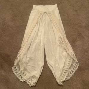 Flowy white lace pants!